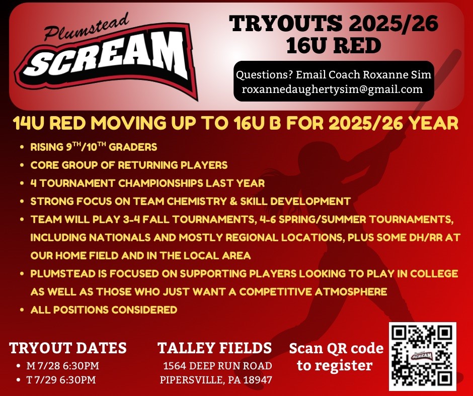 Scream 16U Tryout 25-26 Scream 16U Tryout 25-26